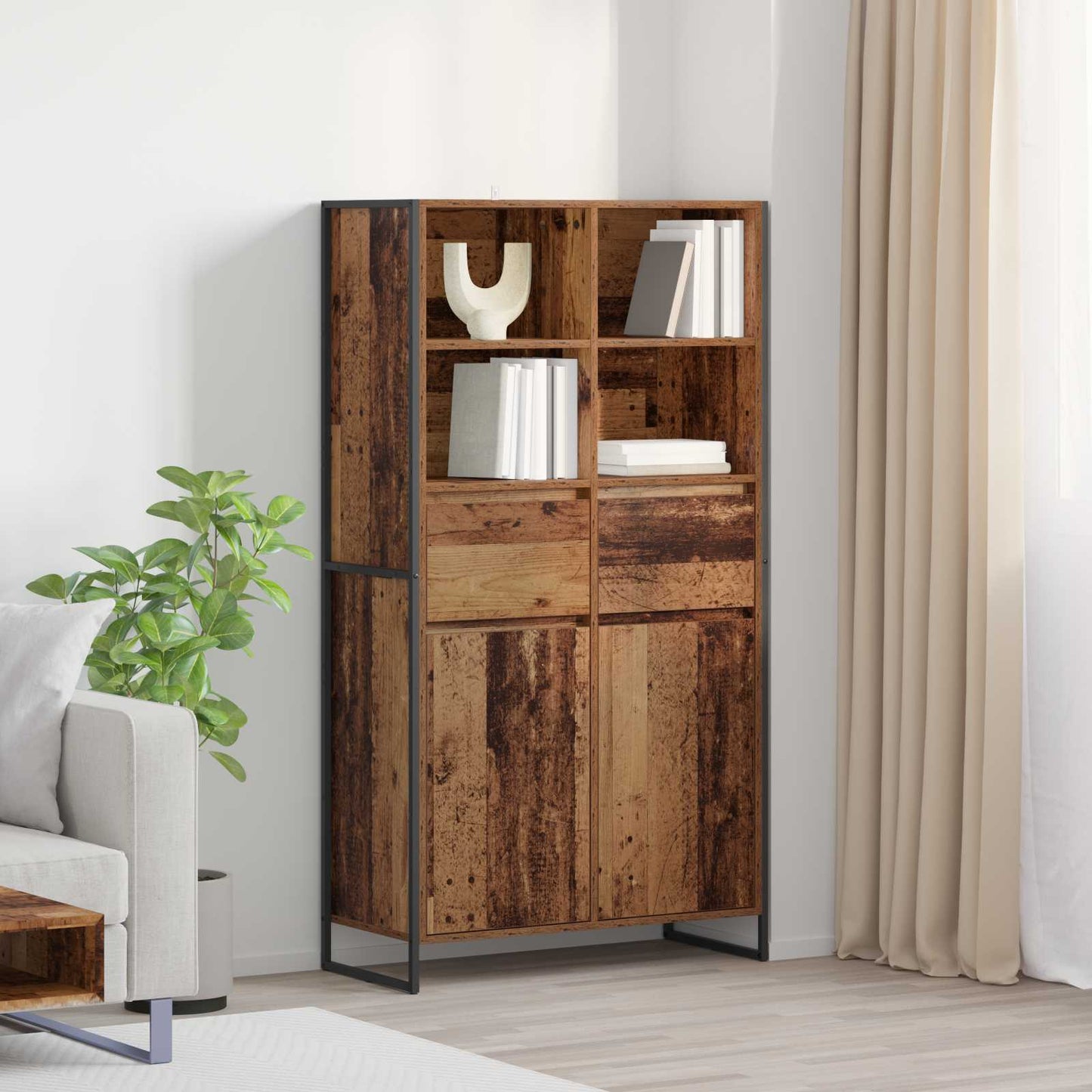 Sideboard 2 pcs Old Wood 81 x 36 x 150.5 cm Engineered Wood
