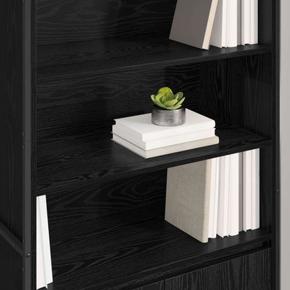 Tall Cabinets Black Oak 79 x 36 x 200 cm Engineered Wood