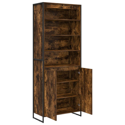 Tall Cabinets Smoke Oak 79 x 36 x 200 cm Engineered Wood