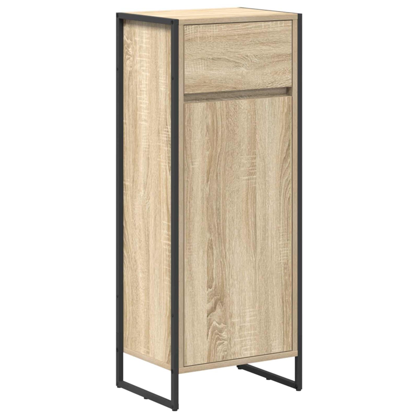 Bathroom Furniture Set with Drawer Sonoma Oak Engineered Wood