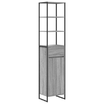 Bathroom Furniture Set with Drawer Grey Sonoma Engineered Wood