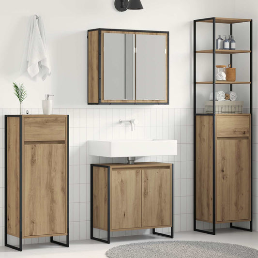 Bathroom Furniture Set 4 pcs Artisan Oak Engineered Wood