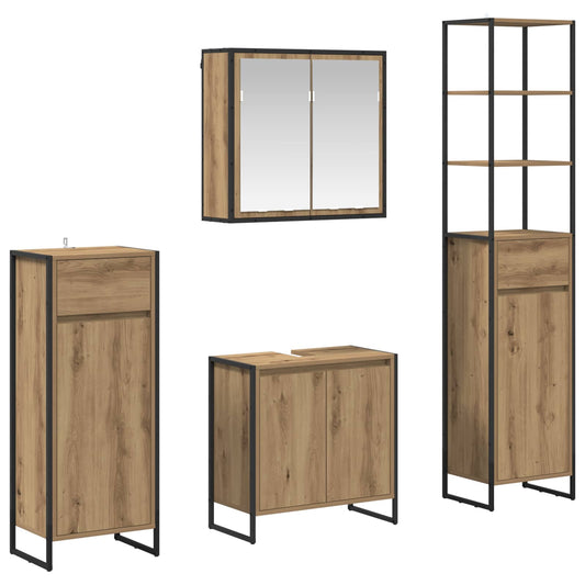 Bathroom Furniture Set 4 pcs Artisan Oak Engineered Wood