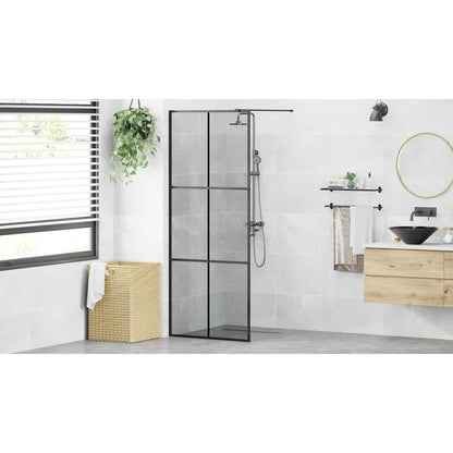 Walk-in Shower Wall Black 80 x 195 cm Tempered Glass