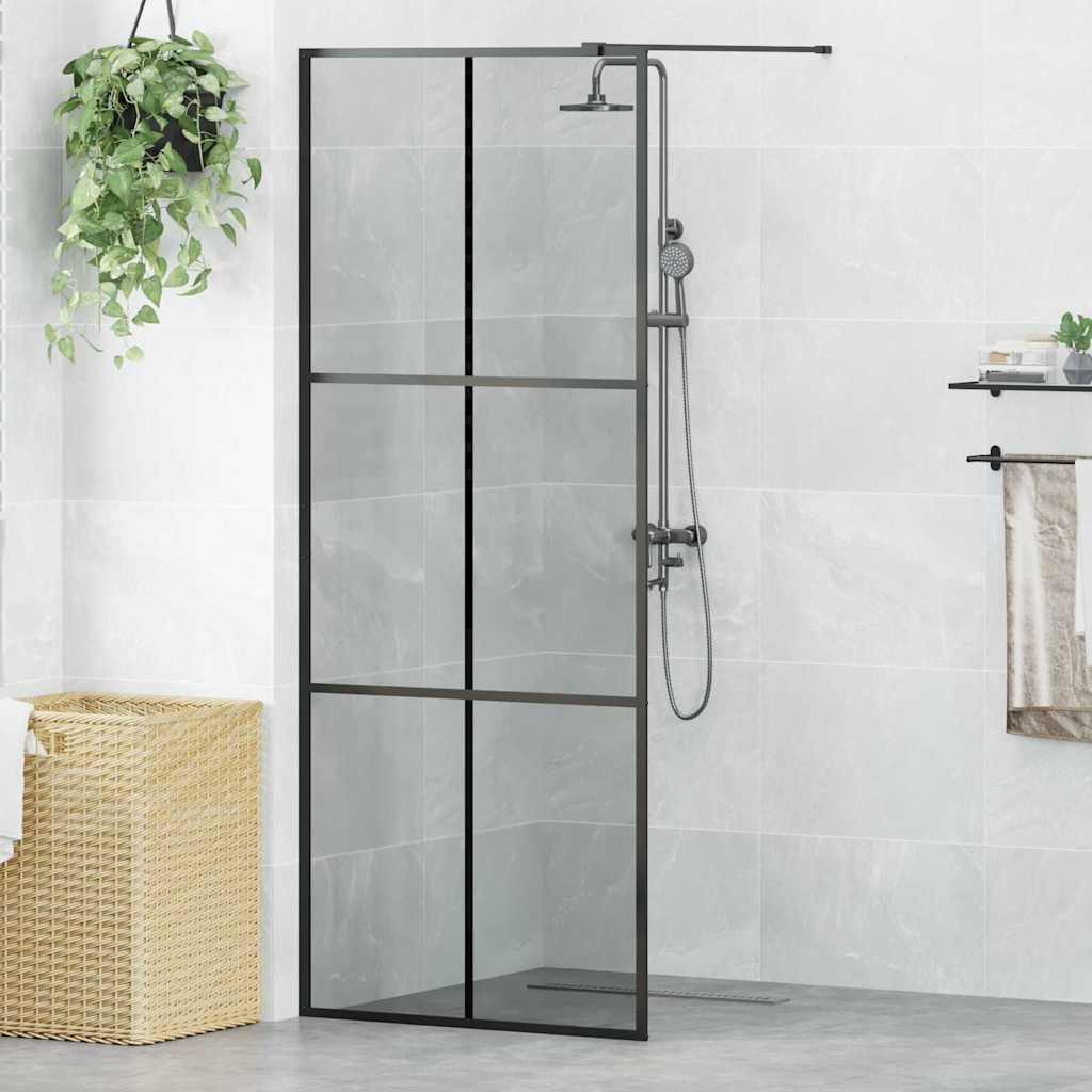 Walk-in Shower Wall Black 80 x 195 cm Tempered Glass