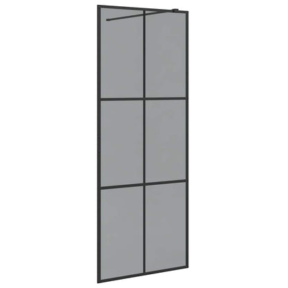 Walk-in Shower Wall Black 80 x 195 cm Tempered Glass