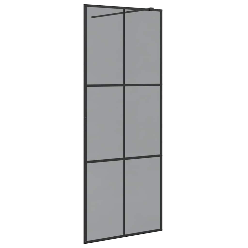 Walk-in Shower Wall Black 80 x 195 cm Tempered Glass