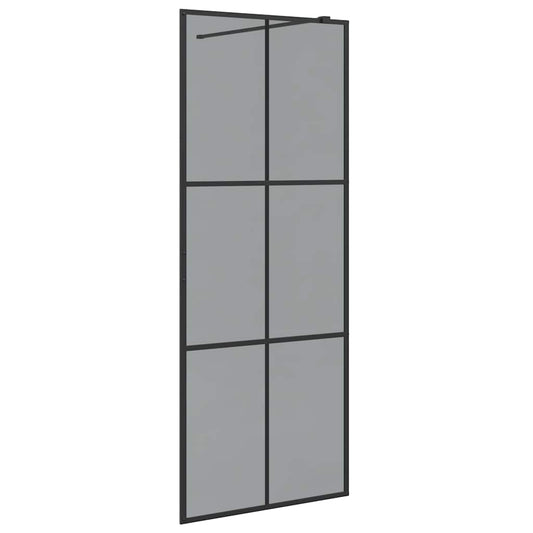 Walk-in Shower Wall Black 80 x 195 cm Tempered Glass