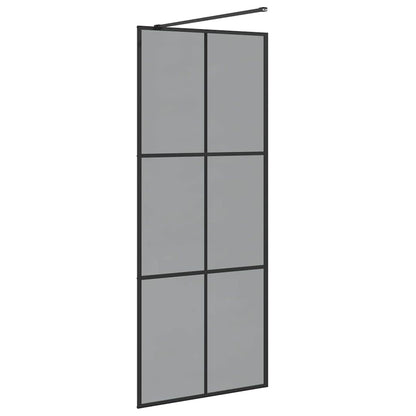 Walk-in Shower Wall Black 80 x 195 cm Tempered Glass