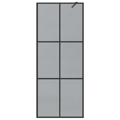 Walk-in Shower Wall Black 80 x 195 cm Tempered Glass