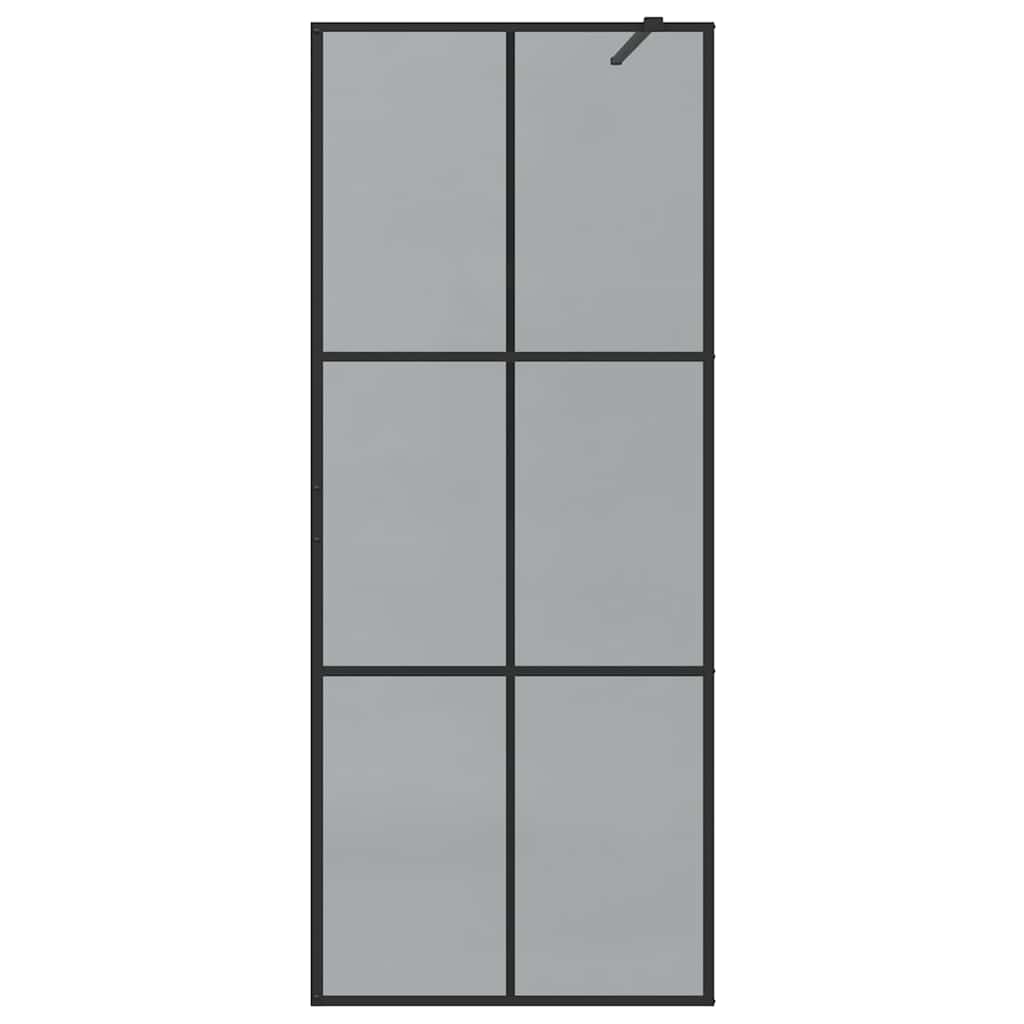 Walk-in Shower Wall Black 80 x 195 cm Tempered Glass