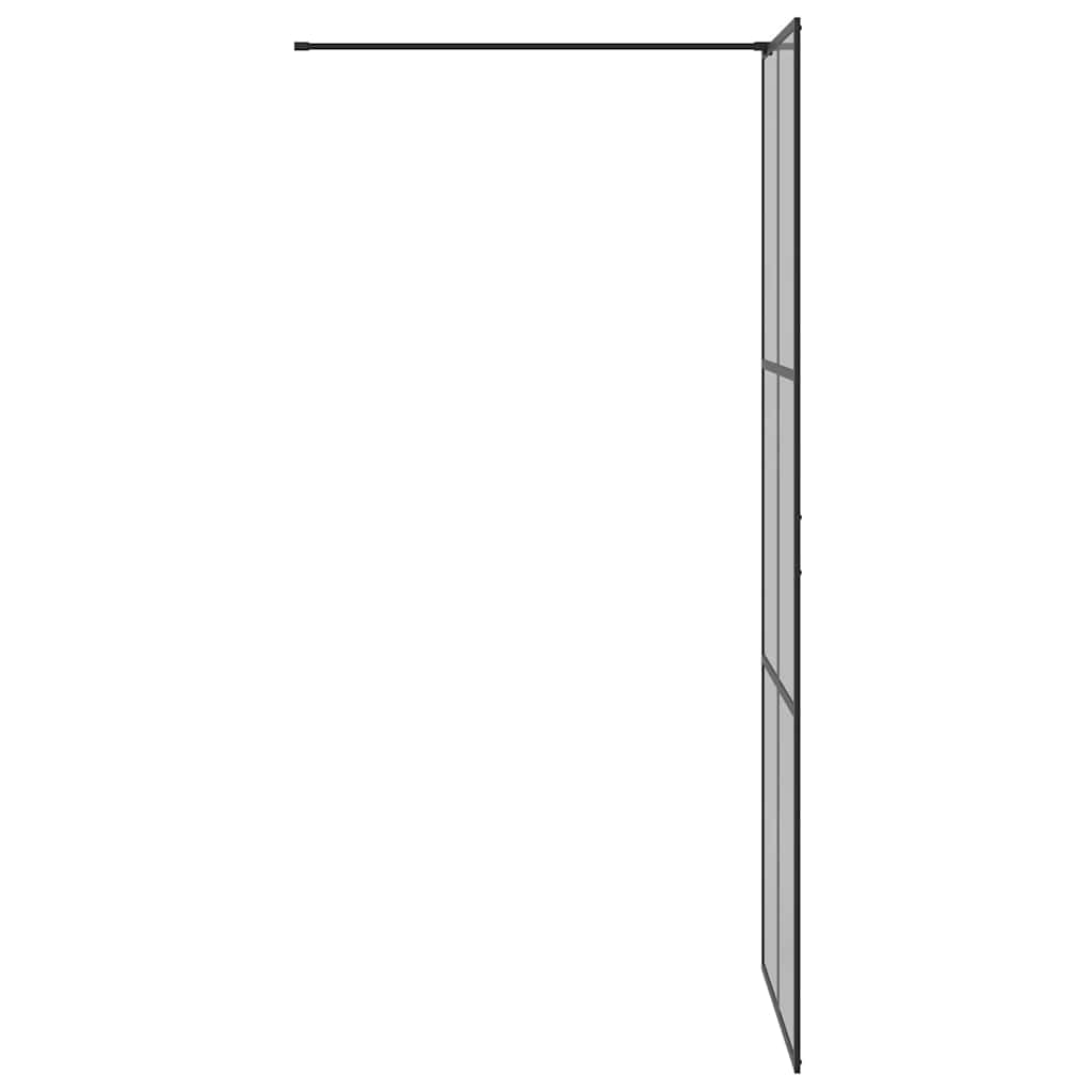 Walk-in Shower Wall Black 80 x 195 cm Tempered Glass