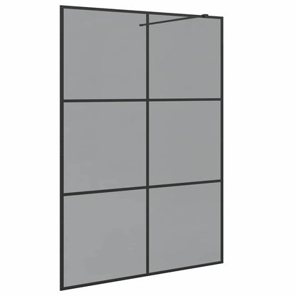 Walk-in Shower Wall Black 140 x 195 cm Tempered Glass