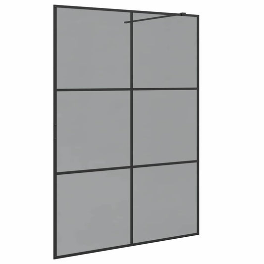 Walk-in Shower Wall Black 140 x 195 cm Tempered Glass