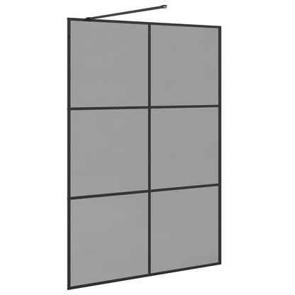 Walk-in Shower Wall Black 140 x 195 cm Tempered Glass