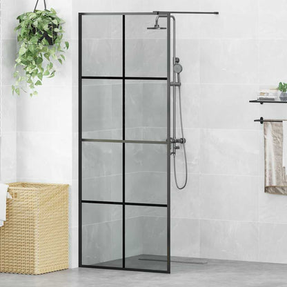 Walk-in Shower Wall Black 80 x 195 cm Tempered Glass