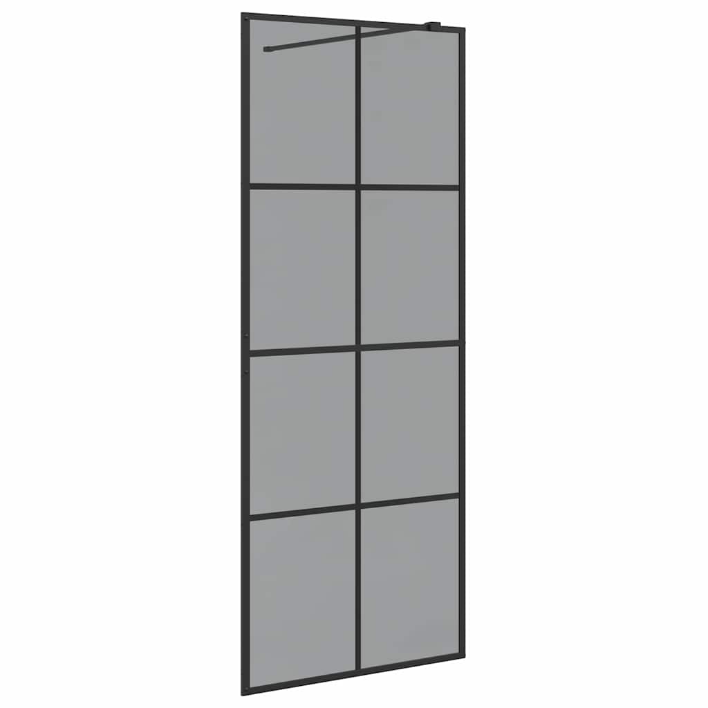 Walk-in Shower Wall Black 80 x 195 cm Tempered Glass