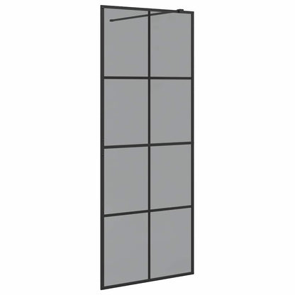 Walk-in Shower Wall Black 80 x 195 cm Tempered Glass