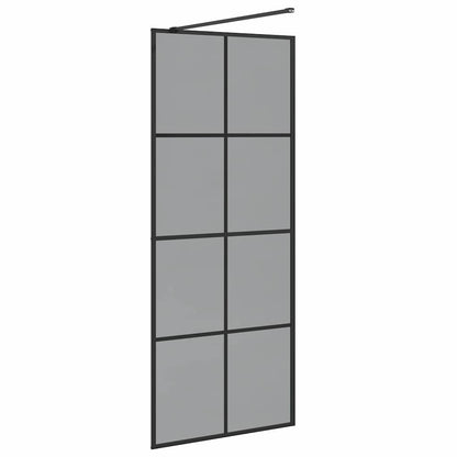Walk-in Shower Wall Black 80 x 195 cm Tempered Glass