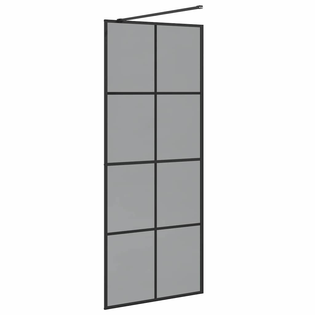 Walk-in Shower Wall Black 80 x 195 cm Tempered Glass