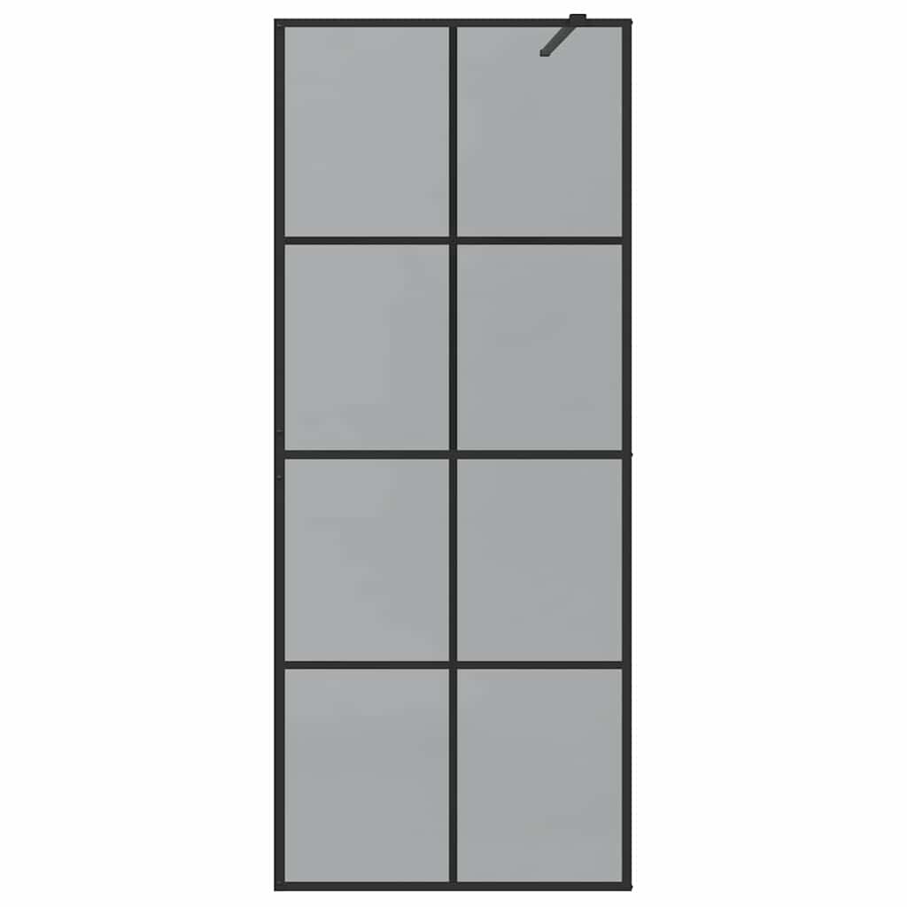 Walk-in Shower Wall Black 80 x 195 cm Tempered Glass