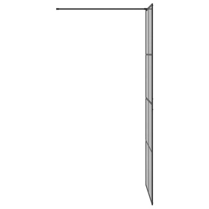 Walk-in Shower Wall Black 80 x 195 cm Tempered Glass
