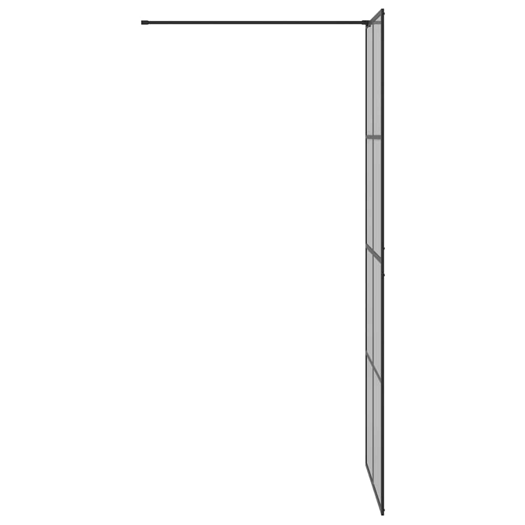 Walk-in Shower Wall Black 80 x 195 cm Tempered Glass