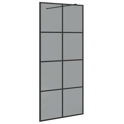 Walk-in Shower Wall Black 90 x 195 cm Tempered Glass