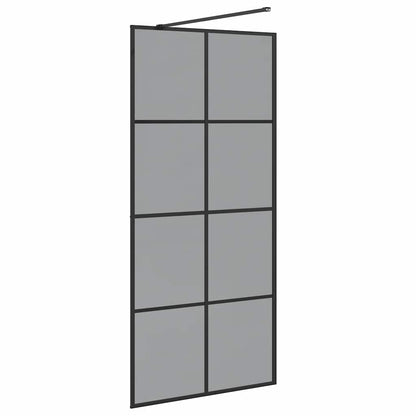 Walk-in Shower Wall Black 90 x 195 cm Tempered Glass