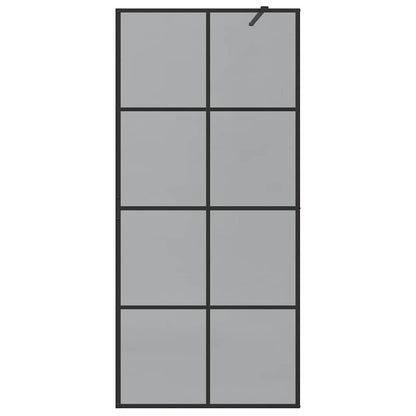 Walk-in Shower Wall Black 90 x 195 cm Tempered Glass