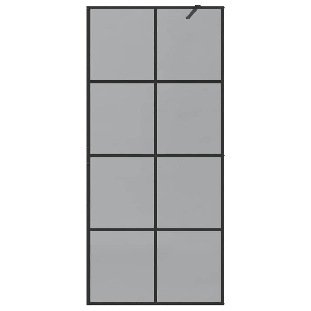 Walk-in Shower Wall Black 90 x 195 cm Tempered Glass