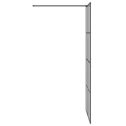 Walk-in Shower Wall Black 90 x 195 cm Tempered Glass