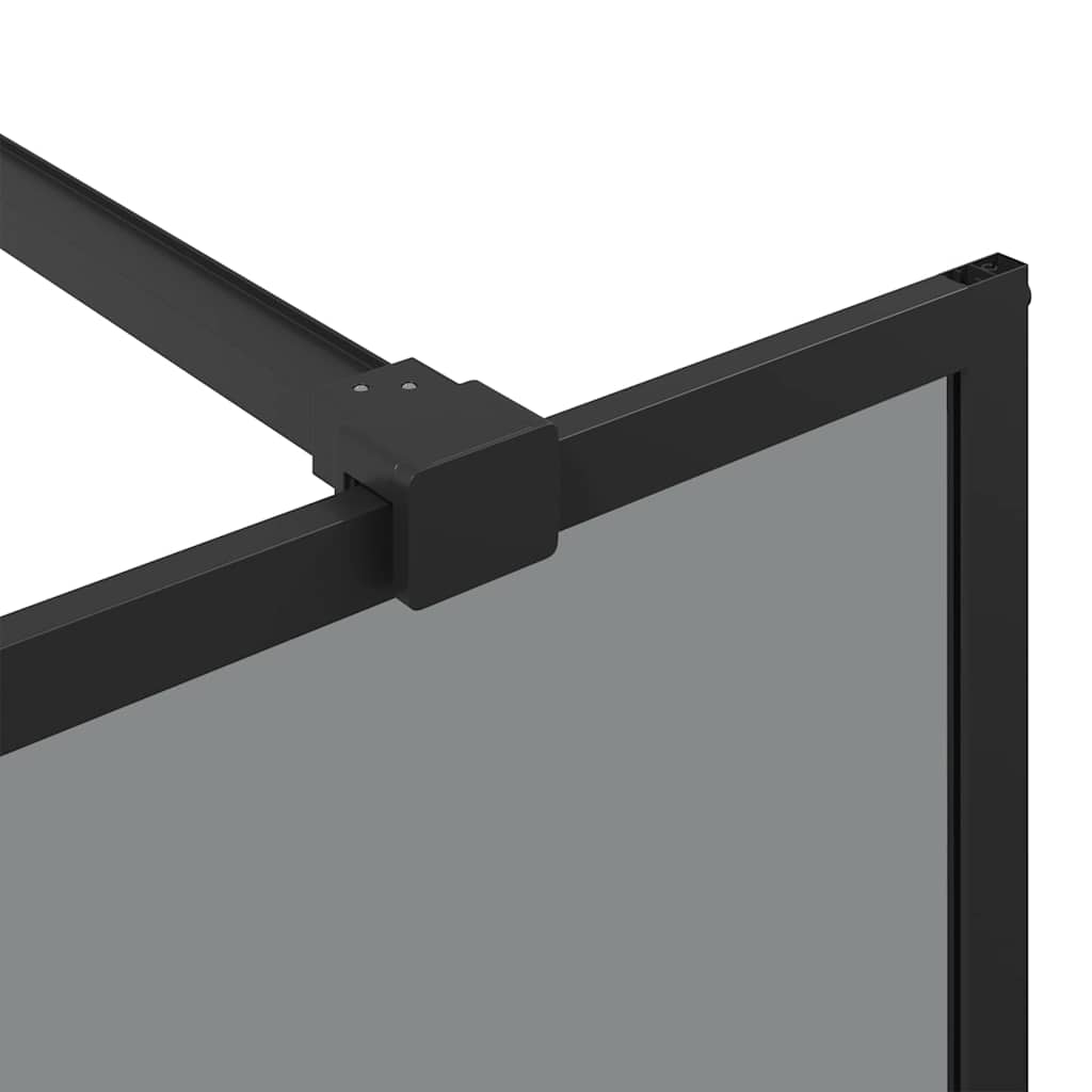 Walk-in Shower Wall Black 100 x 195 cm Tempered Glass