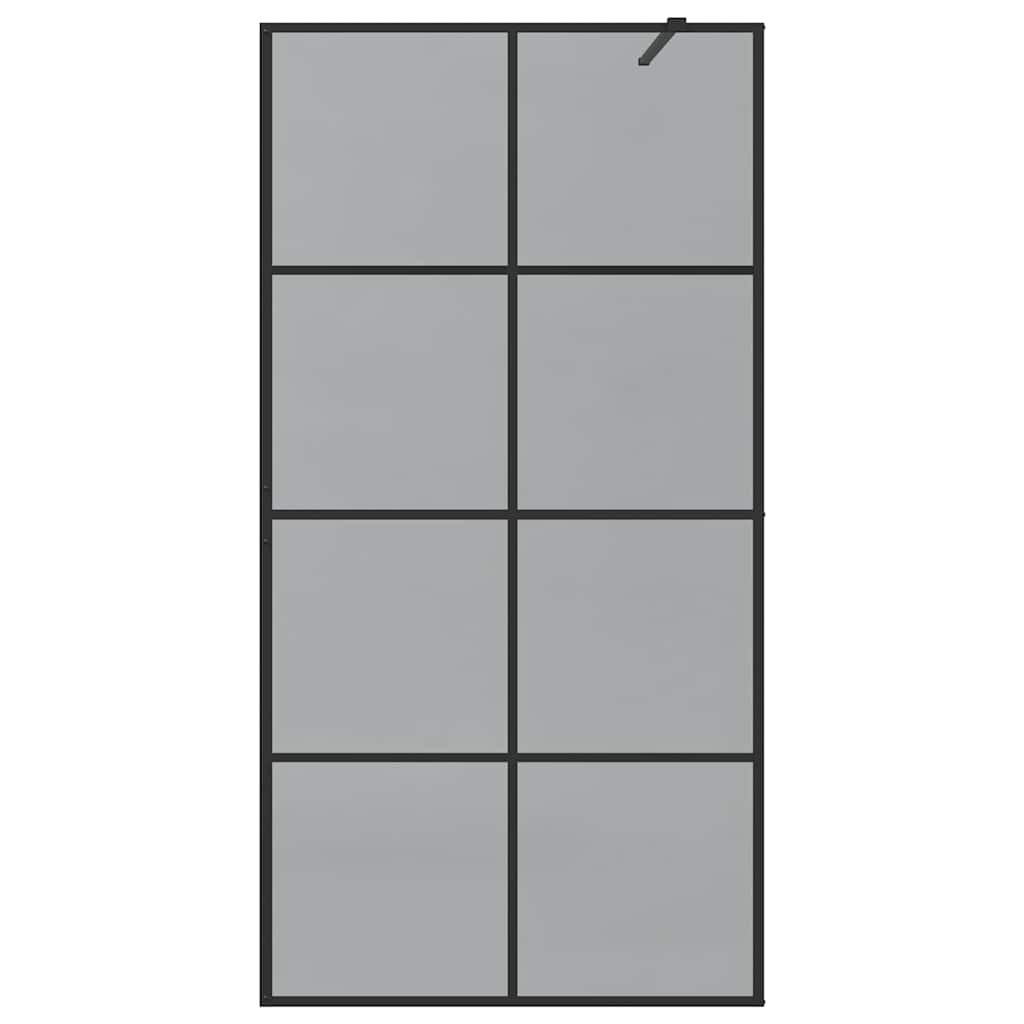 Walk-in Shower Wall Black 100 x 195 cm Tempered Glass