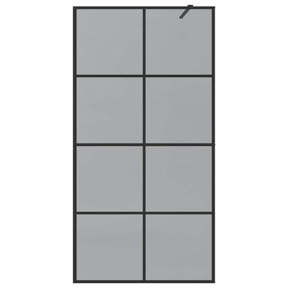 Walk-in Shower Wall Black 100 x 195 cm Tempered Glass