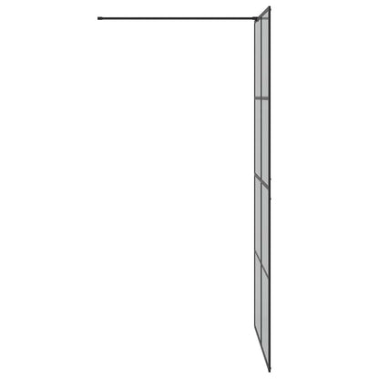 Walk-in Shower Wall Black 100 x 195 cm Tempered Glass