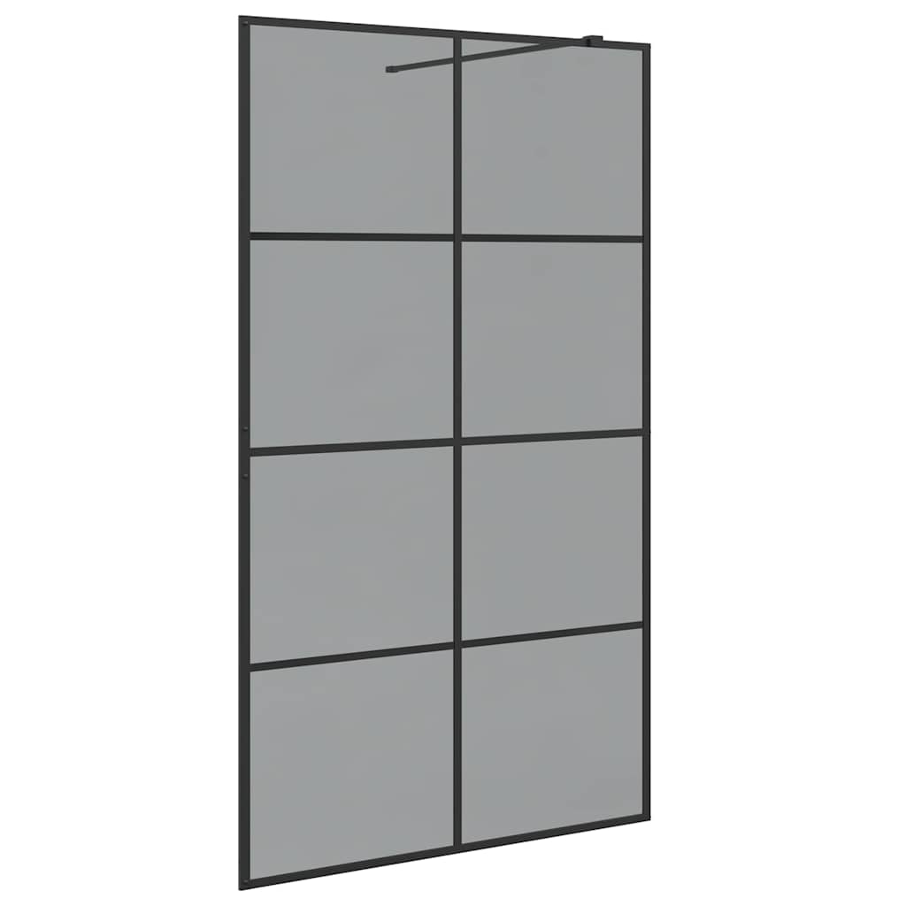 Walk-in Shower Wall Black 115 x 195 cm Tempered Glass