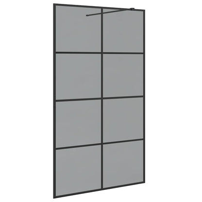 Walk-in Shower Wall Black 115 x 195 cm Tempered Glass