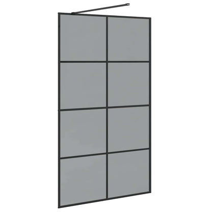 Walk-in Shower Wall Black 115 x 195 cm Tempered Glass