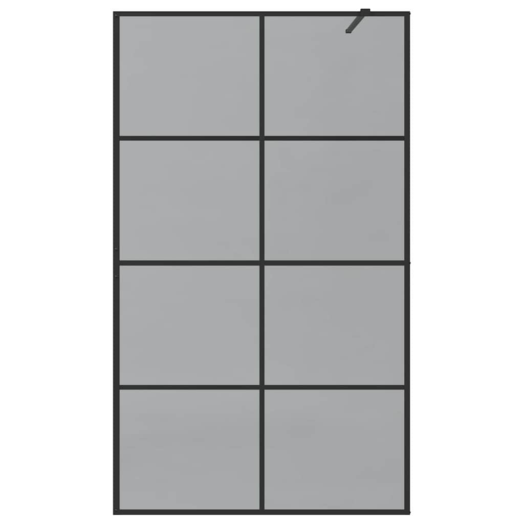 Walk-in Shower Wall Black 115 x 195 cm Tempered Glass