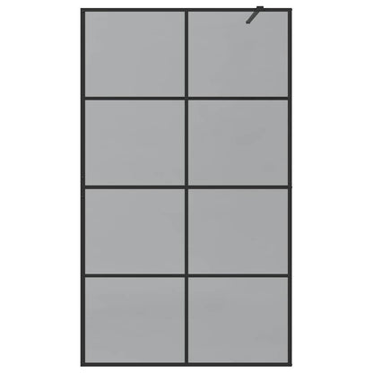 Walk-in Shower Wall Black 115 x 195 cm Tempered Glass