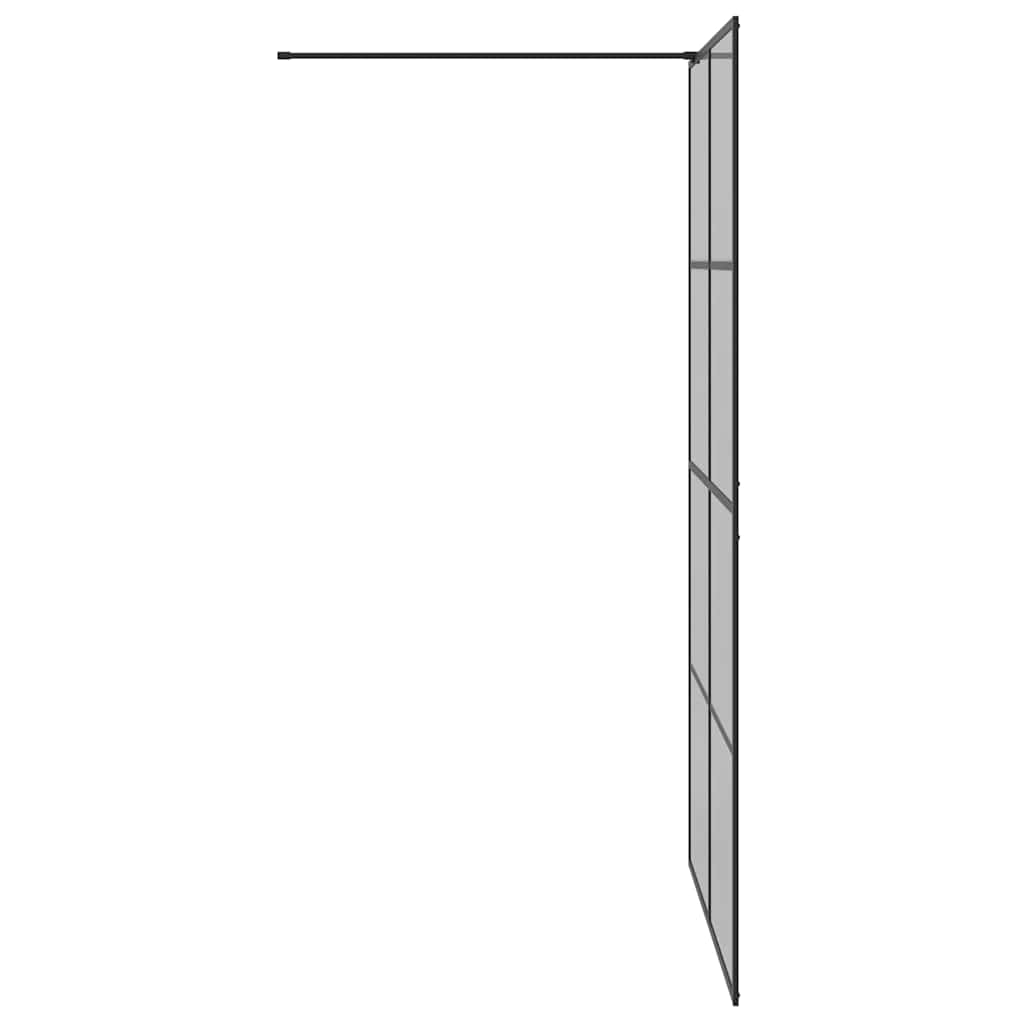 Walk-in Shower Wall Black 115 x 195 cm Tempered Glass