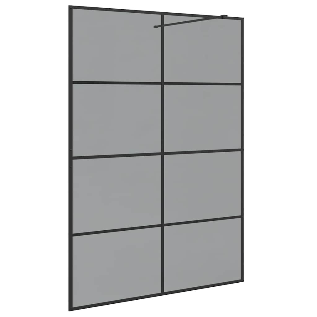 Walk-in Shower Wall Black 140 x 195 cm Tempered Glass