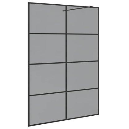 Walk-in Shower Wall Black 140 x 195 cm Tempered Glass