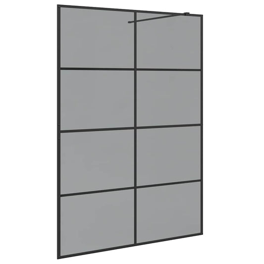 Walk-in Shower Wall Black 140 x 195 cm Tempered Glass