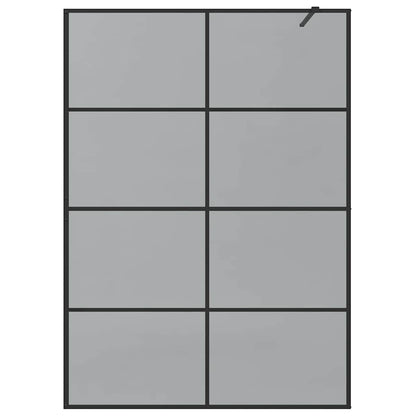Walk-in Shower Wall Black 140 x 195 cm Tempered Glass