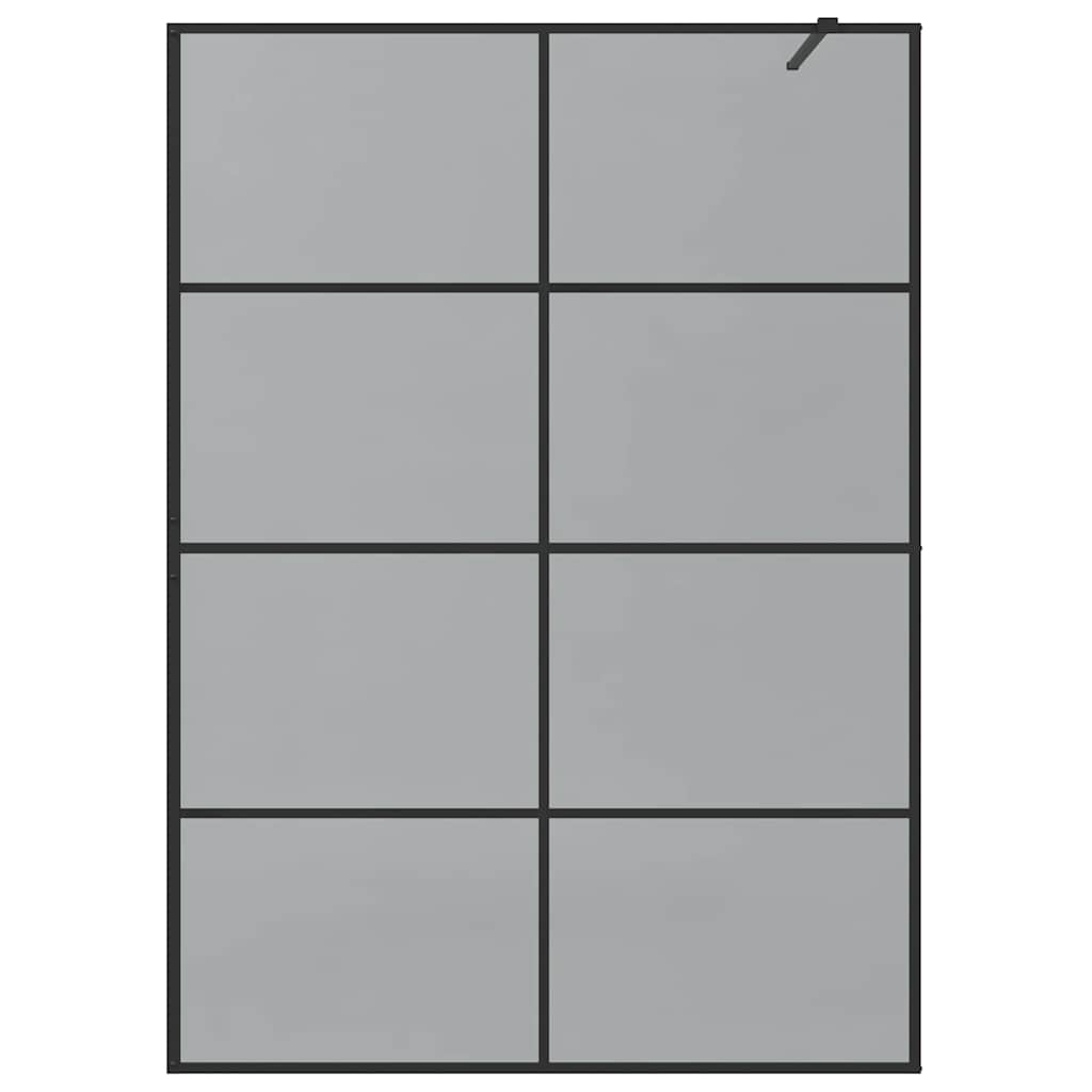 Walk-in Shower Wall Black 140 x 195 cm Tempered Glass