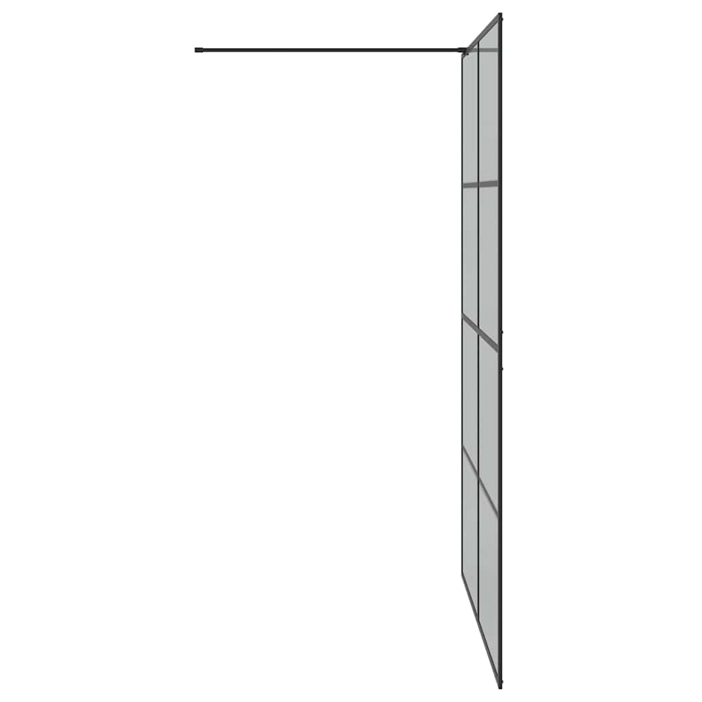 Walk-in Shower Wall Black 140 x 195 cm Tempered Glass