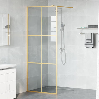 Walk-in Shower Wall Gold 80 x 195 cm Tempered Glass