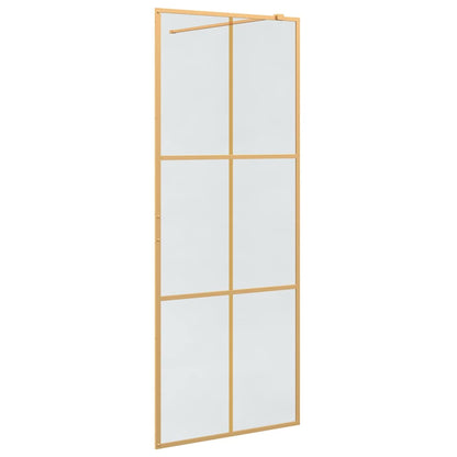 Walk-in Shower Wall Gold 80 x 195 cm Tempered Glass